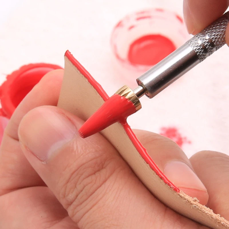 

1 PcsDual Head Brass Leather Edge Dual Oil Gluing Dye Pen Head Edge Oil Gluing Dye Pen Applicator Speedy Paint Roller Tool Craft