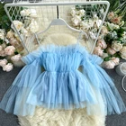 Женская шифоновая блузка, с вырезом лотоса и оборками