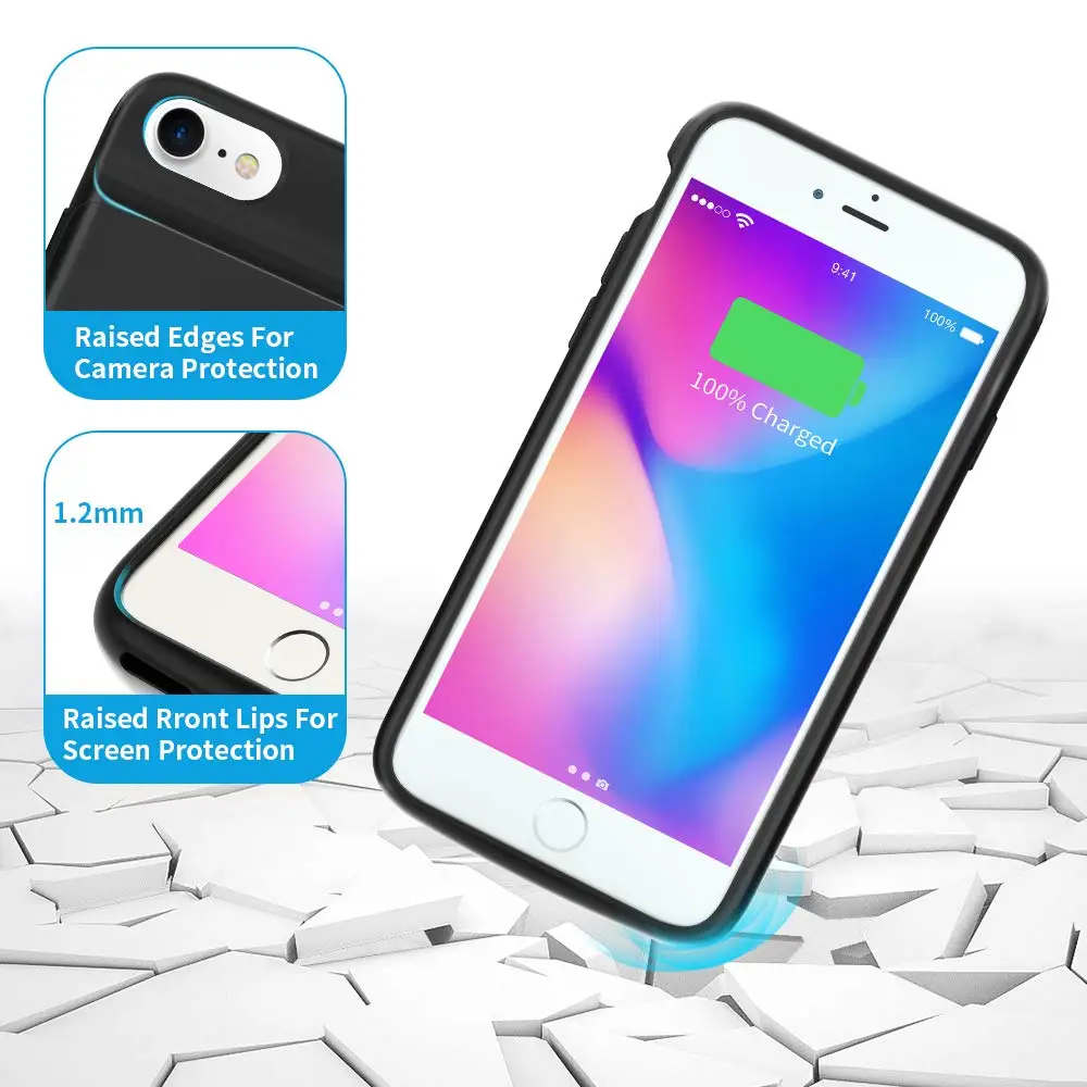NEWDERY батарея чехол для iPhone 6, 6s, 3200mAh Беспроводное зарядное устройство чехол совместимый с iPhone 6, 6s, портативный аккумулятор C