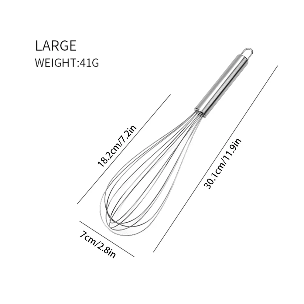 

3PCS Stainless Steel Whisks Wire Hand Mixer Egg Mixer Set Ilk Cream Butter Beater For Cooking Stirring Blending Utensils