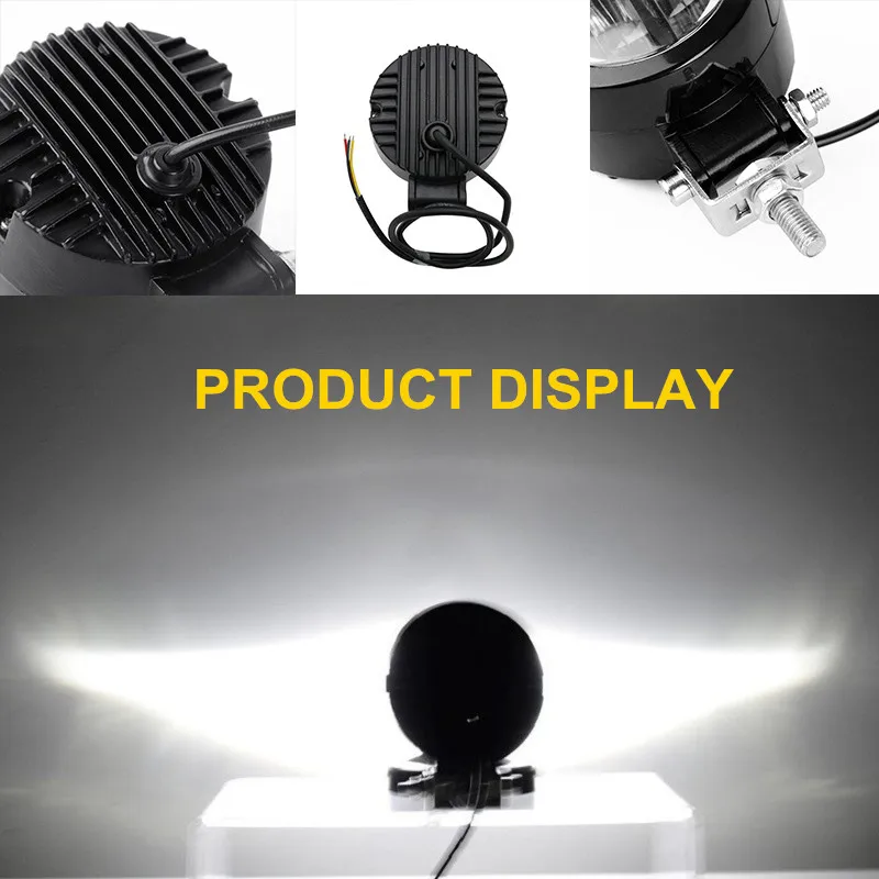 

2PCS/1PC 12V-80V Waterproof Round Angel Eyes LED light Portable Spotlights Motorcycle Offroad Truck Driving Car Boat Work Light