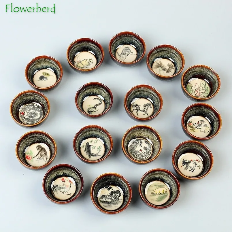 

Zen Ceramic Porcelain Tea Cup Teaware Buddha Statue Zen Tea Bowl Kiln Turned Creative Single Cup Round Cup Ceramic Cup