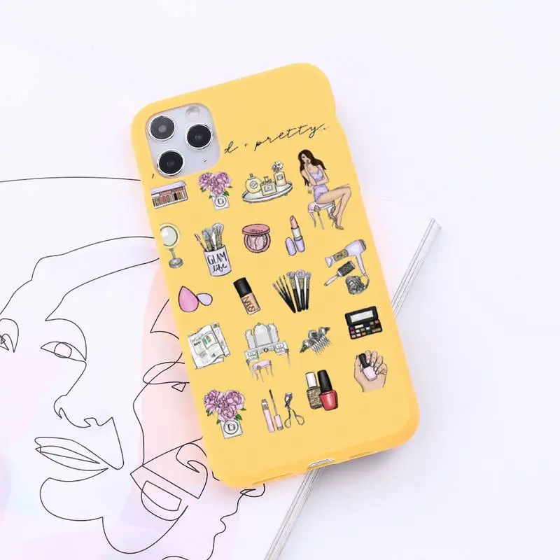 

Fashion girl Personalized sticker style Phone Case Candy Color for iPhone 6 7 8 11 12 s mini pro X XS XR MAX Plus
