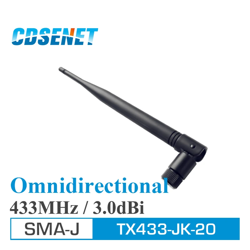 

10Pcs/Lot 433MHz Rubber Antenna high Gain Aerial Original 210mm 3.0dBi SMA J Antennas for Communications CDSENET TX433-JK-20