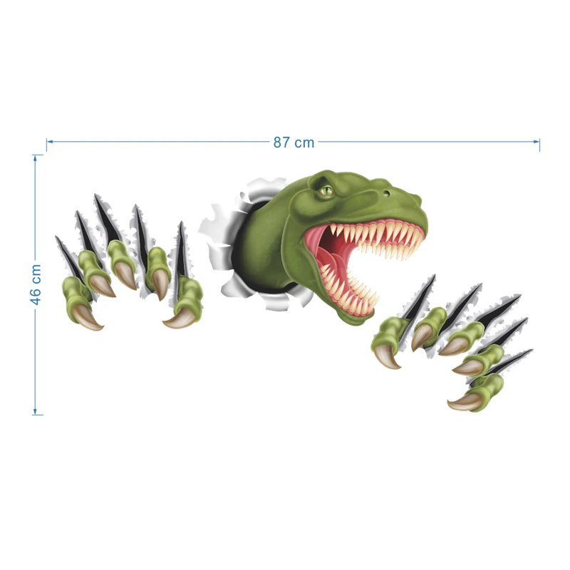 3d наклейки на стену с динозавром для детской комнаты украшение животными