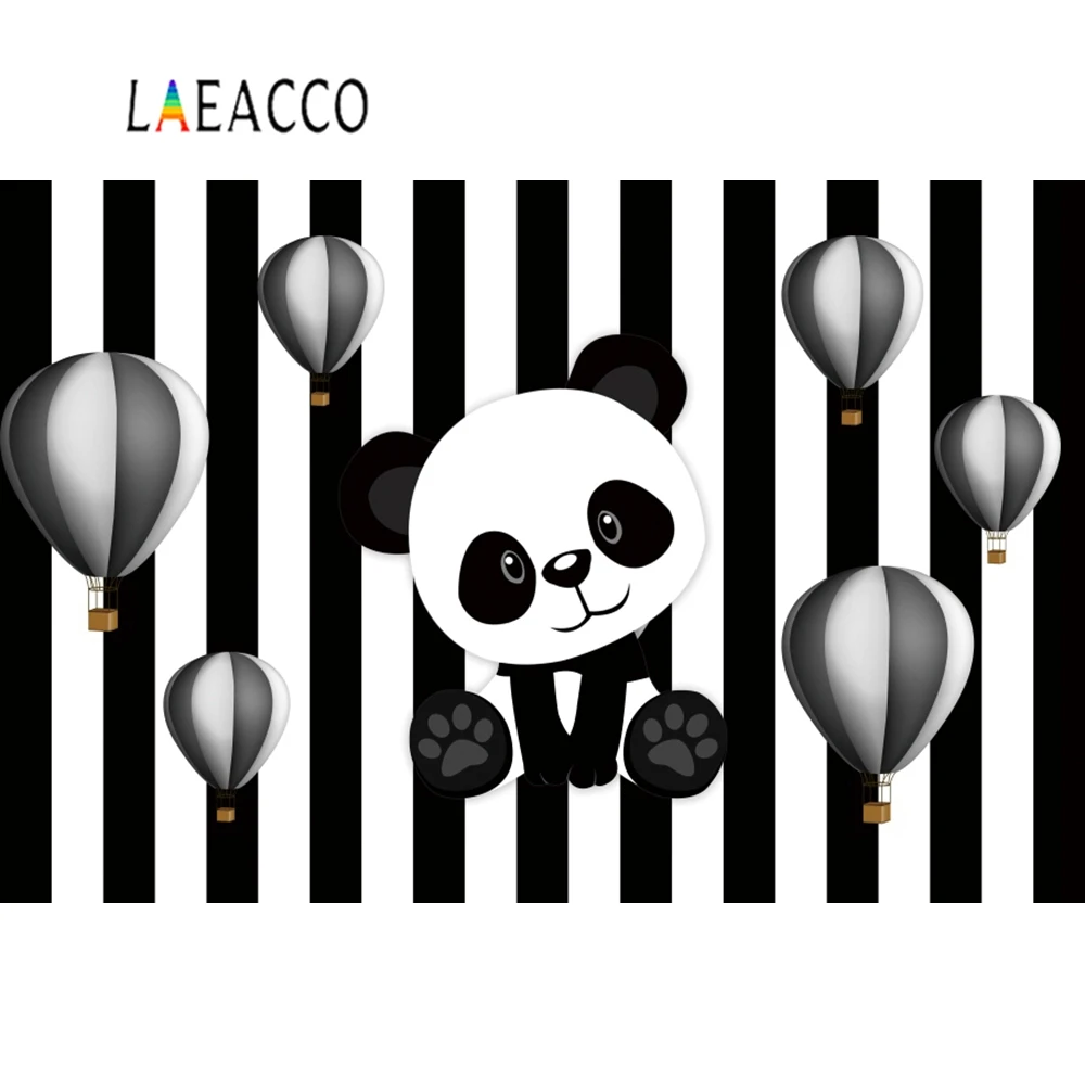 Laeacco Panda Green Bamboos с днем рождения Портретные Детские фотографии фоны для фотостудии