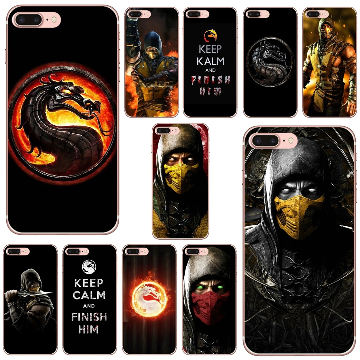 

For iPhone 10 11 12 13 Mini Pro 4S 5S SE 5C 6 6S 7 8 X XR XS Plus Max 2020 Scorpion in Mortal Kombat X Mask Case