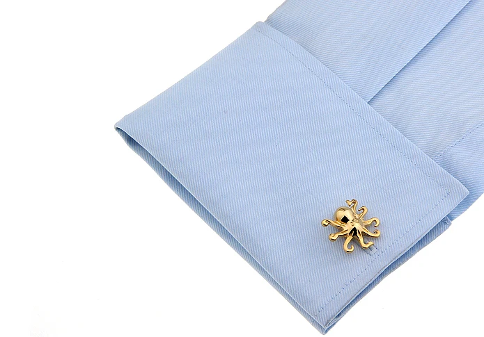 Мужские запонки в виде осьминога качественные из латуни золотого цвета модные Paul