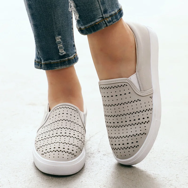 Лоферы женские холщовые дышащие без застежки кроссовки эспадрильи вырезы