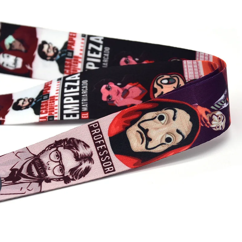 la casa de papel lanyard keychain money heist the house of paper mobile phone rope id lanyards key lanyard neck straps jewelry free global shipping
