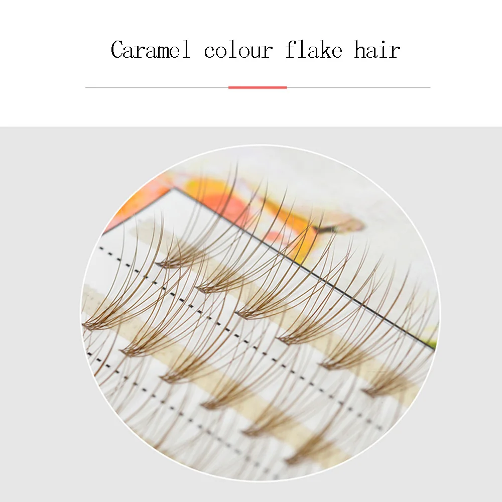 Self Grafted Eyelashes Caramel Bloom 10 Ermine Open Crimson Color False Super Soft Natural | Красота и здоровье