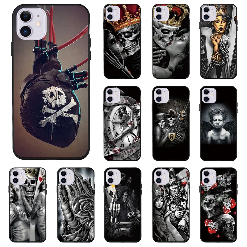 

Case for Meizu M6T Case Meizu M6 note 16 Plus M8 Lite V8 Pro Meilan S6 U20 Note 9 Pro 7 Plus Shell Skull Poker Black Cover Coque