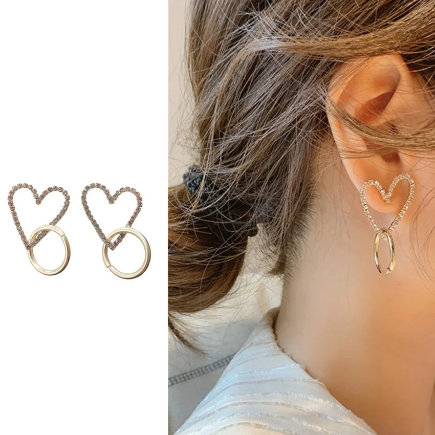 

Женские серьги-кольца в форме сердца, из серебра 2022 пробы