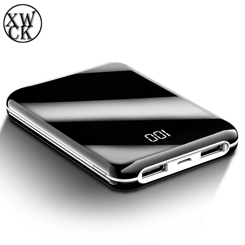 Портативный мини внешний аккумулятор на 30000 мАч зеркальный экран цифровой