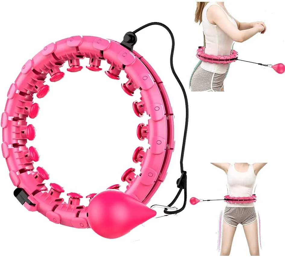 

Smart Weighted Hoop for Adults - Fitness Weight Loss Massage Exercise Hoops with 24 Detachable Knots Adjustable, Sport Loop