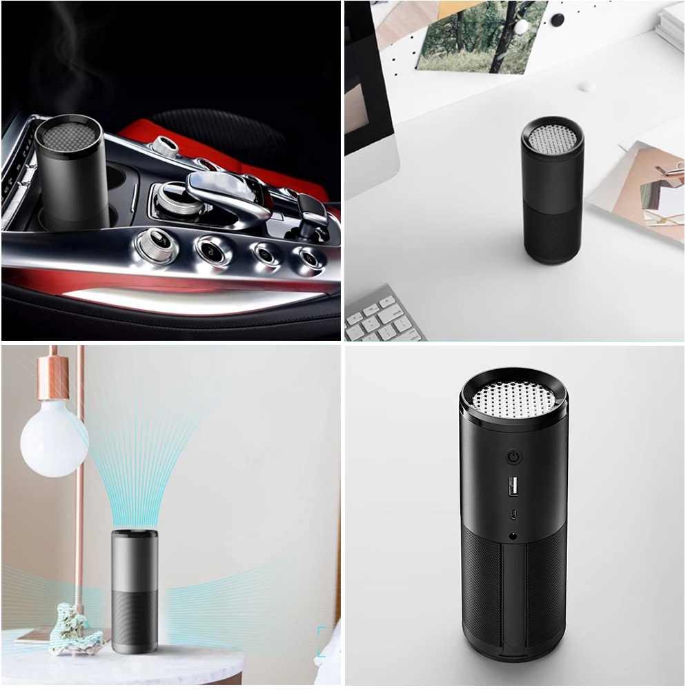 Алюминиевый сплав дизайн очиститель воздуха с USB HEPA фильтр свежий воздух анион