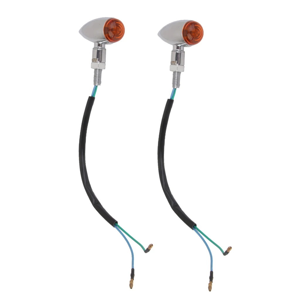 

Motorcycle Silver Metal Turn Signals Indicator Light For Honda