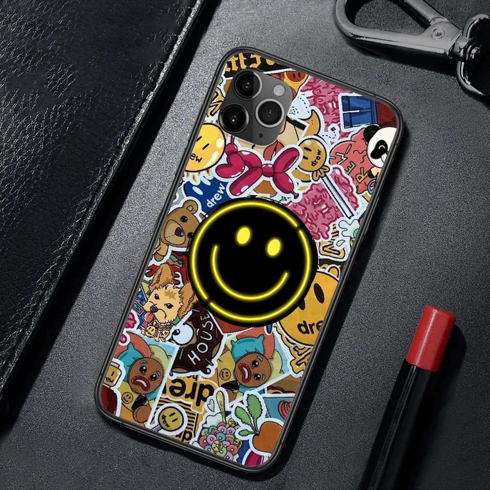 

Luxury Fashion Brand DREW Phone Case Cover For Iphone 5 5S 6 6S PLUS 7 8 11 12 Mini X XR XS PRO SE 2020 MAX black Funda Trend