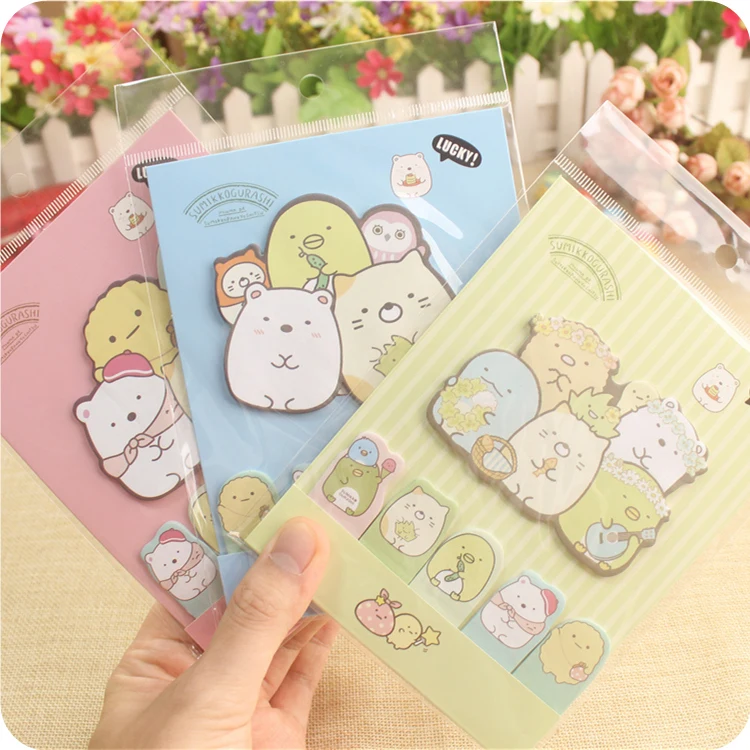 10 стилей Kawaii Corner creature Sticky Notes самоклеящийся коврик для указателей стикер