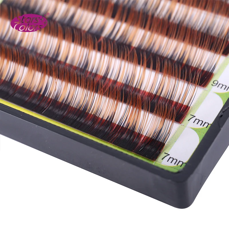 Смешанный Размер 7 15 мм шелковые цветные ресницы для наращивания накладные 0 10 C Curl