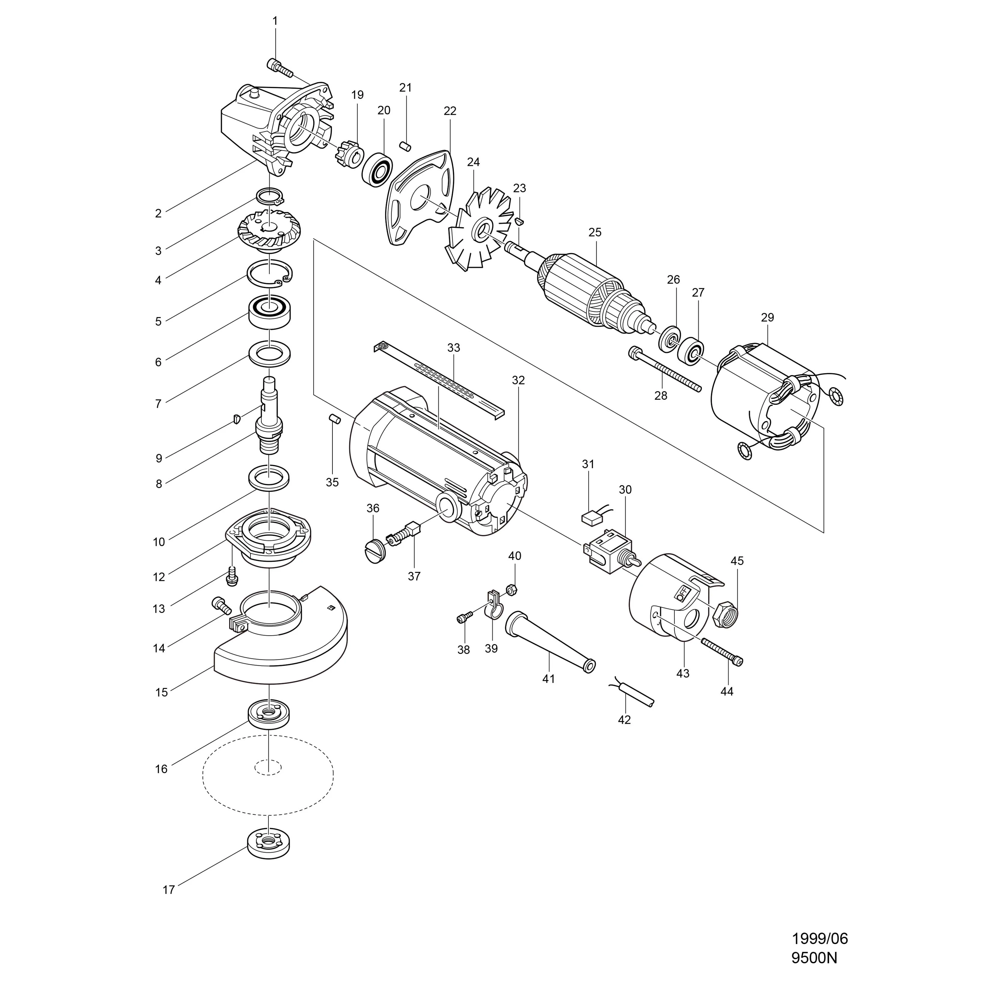

Free Bearing & Carbon BrushAC220V-240V Armature Rotor Anchor replacement for MAKITA Angle Grinder 9500NB