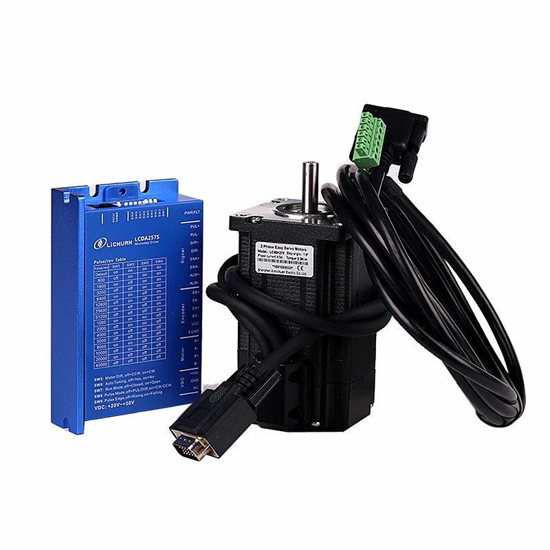 

Драйвер серводвигателя LCDA257S + шаговый двигатель Nema24 60 с кодировщиком и кабелем 3 м для маршрутизатора с ЧПУ