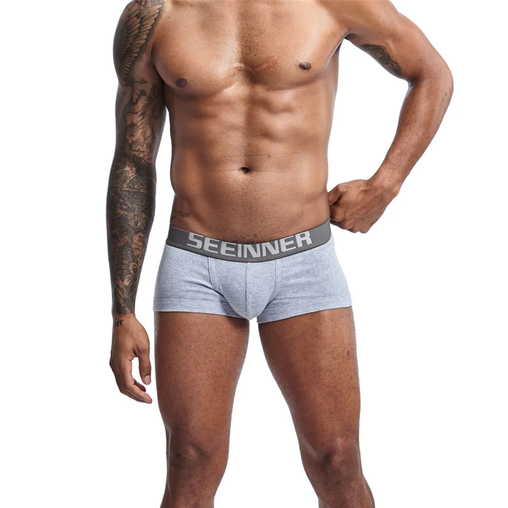 New Mens Underwear Solid Classic Men Underpants Cotton Short trunk Spandex Man Pants Comfort Elastic Man Boxers Hot