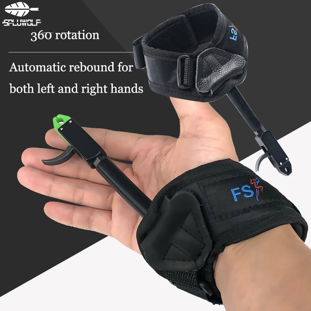 

360°Rotating Clamp Archery Release Aid Caliper Adjustable Wristband Bow Releaser