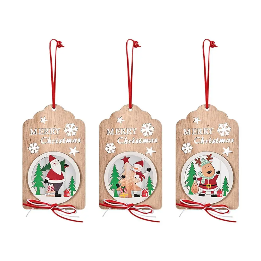 

1pc Merry Christmas Letter Wooden Pendant Christmas Tree Hanging Pendant Christmas Wooden Pendants Home Christmas Party Decor
