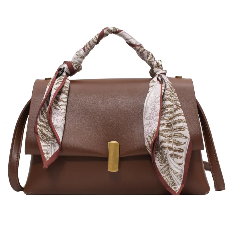 

Fashion Shoulder Bag for Women 2021 Winter New Designer PU Leather Crossbody Bags Solid Color Retro Large-Capacity Handbag Purse