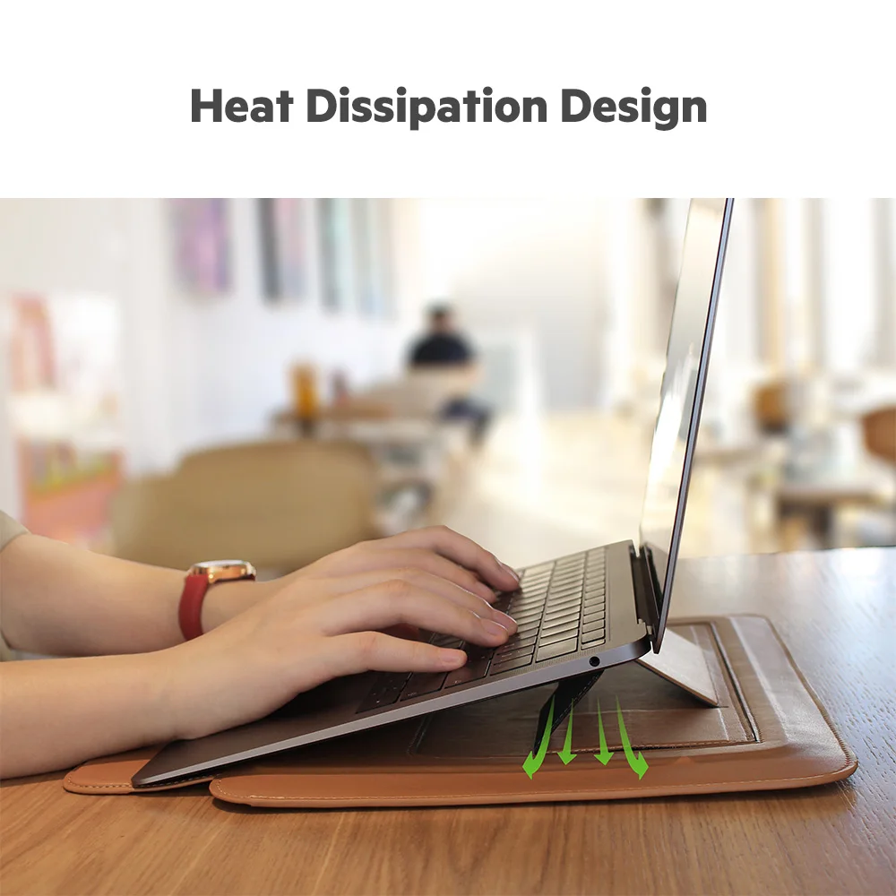 Чехол для ноутбука JCPAL из ПУ кожи складная подставка MacBook 13 дюймов эргономичный