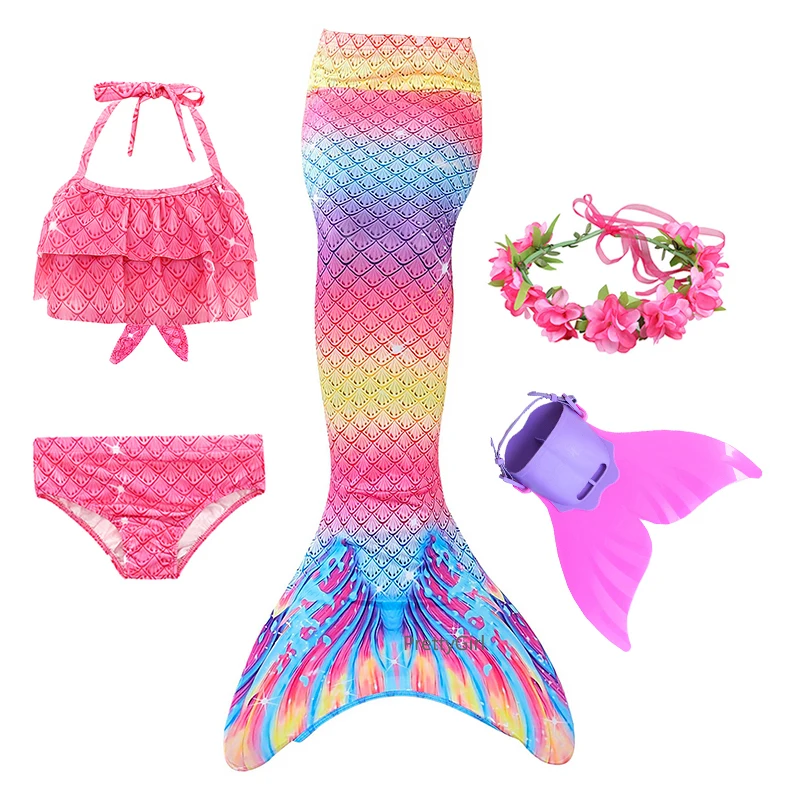 Женское летнее платье с хвостом русалки удобный Костюм Русалки для девочек