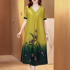 Silk mulberry silk dress women 2021 spring and summer new fashion loose large size casual short-sleeved dress western style