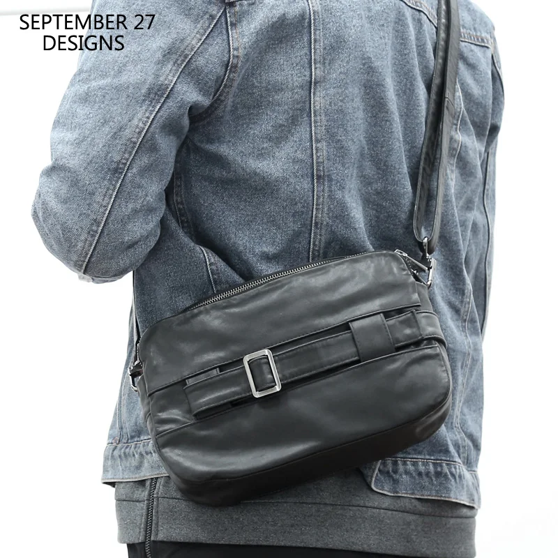 Сумка мессенджер мужская из натуральной воловьей кожи Модный Роскошный