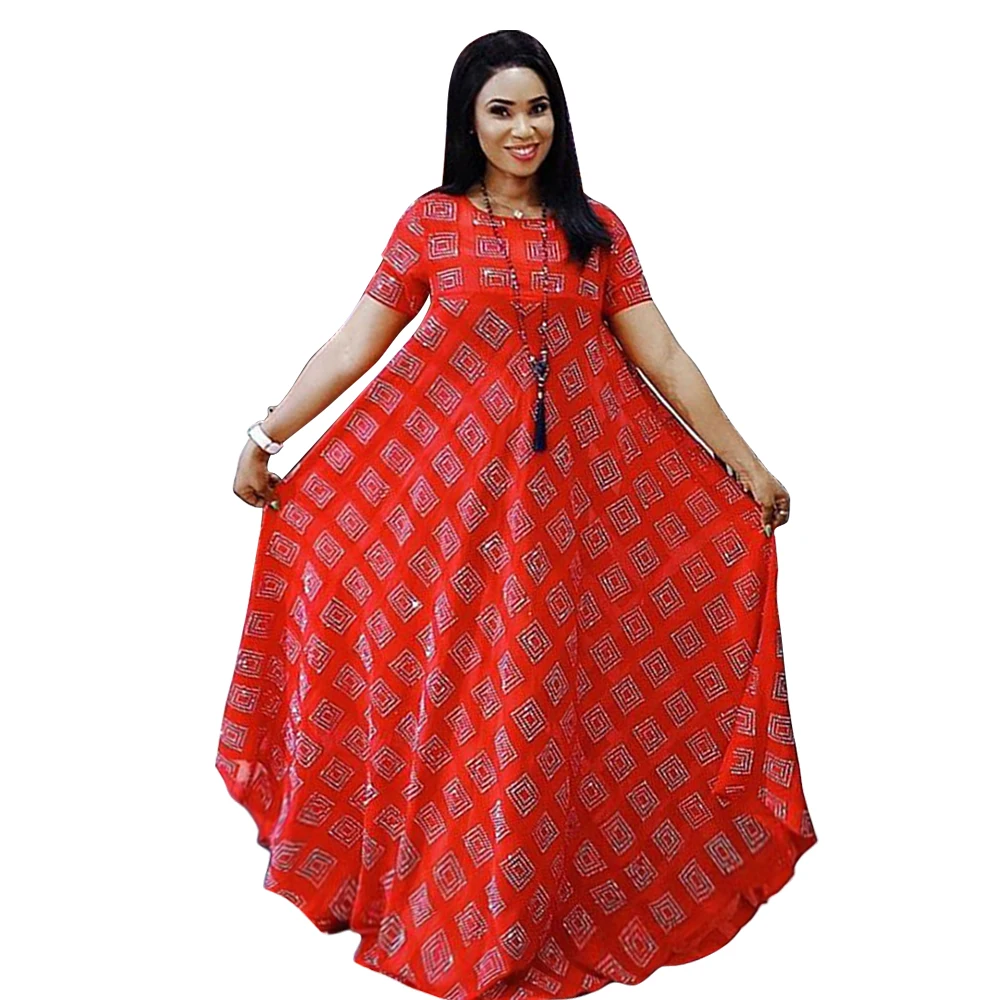 African Dresses For Women Long Maxi Dress Oversized Red Printed Fashion Kaftan Short Sleeve Summer Evening Party | Тематическая