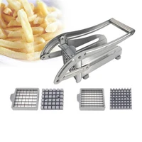 hot sale household manual stainless steel french fry cutter potato cucumber vegetable cutter slicer chipper dicer 2 blades