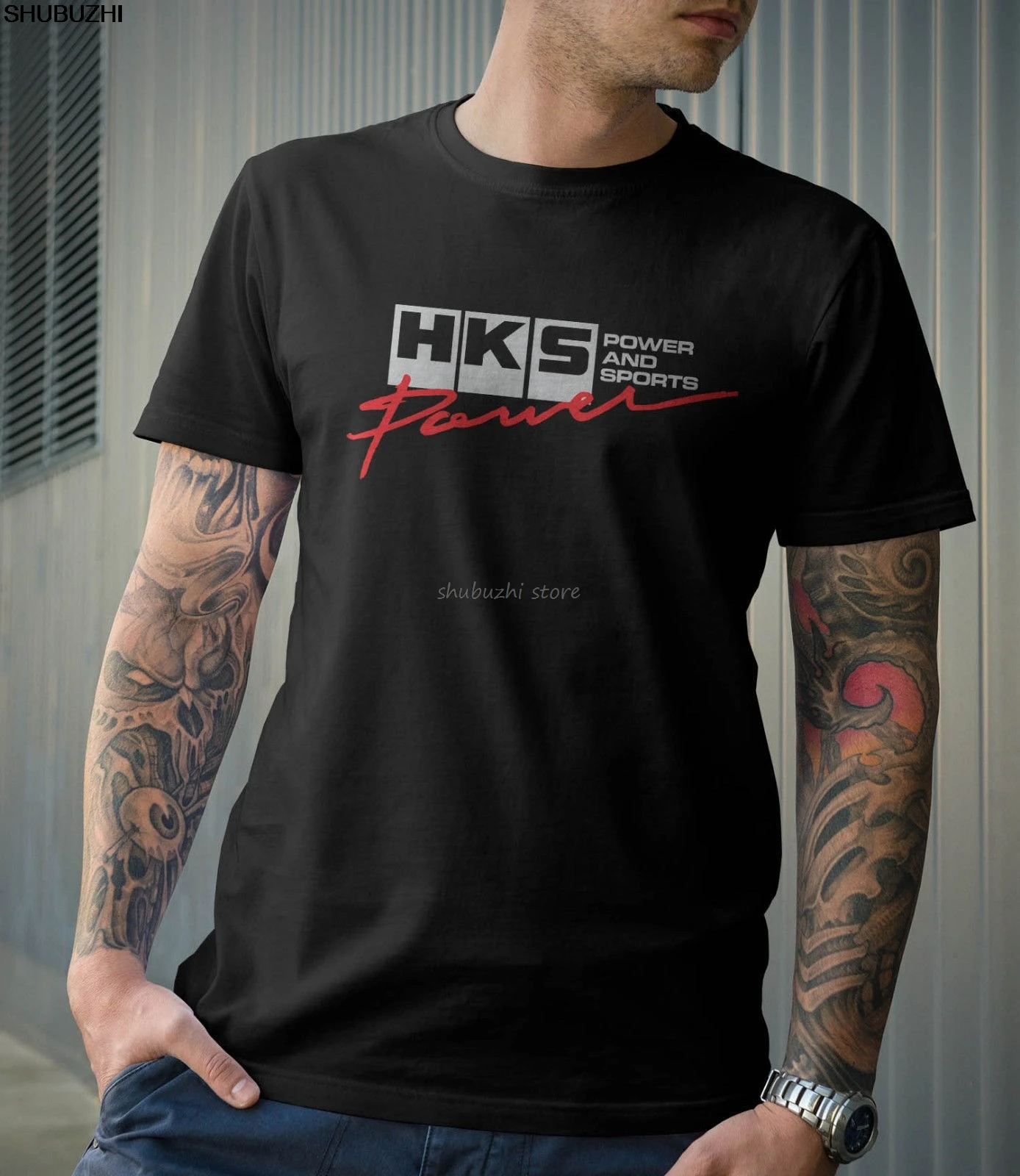 Ограниченная серия HKS power and Sportser, черная футболка с логотипом Turbo, размер S-5XLSummer, модная футболка sbz1124
