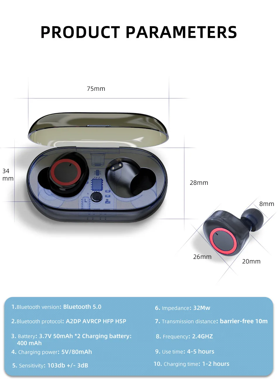 TWS 5,0 Bluetooth наушники 3D стерео беспроводные наушники HiFi Звук без задержки с микрофоном и зарядной коробкой для всех телефонов