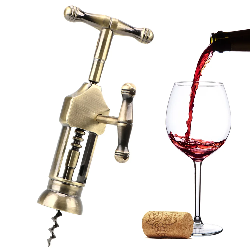 

Wine Opener Professional Corkscrew Cork Bottle Openers Vintage Style Rack Pinion Gadgets Universal Camping Bar Tools