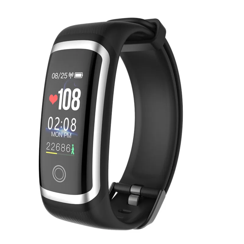 silver black M4 фитнес новейший чип Nrf52832 часы в реальном времени динамический пульс и монитор артериального давления умный Браслет Reloj Hombre - Цвет: silver black