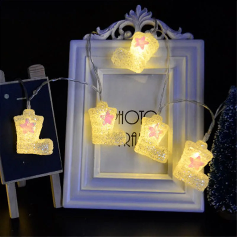 

Светодиодные огни, мигающие огни на ленте, прекрасные рождественские сапоги, комната, спальня, праздничные украшения YK24