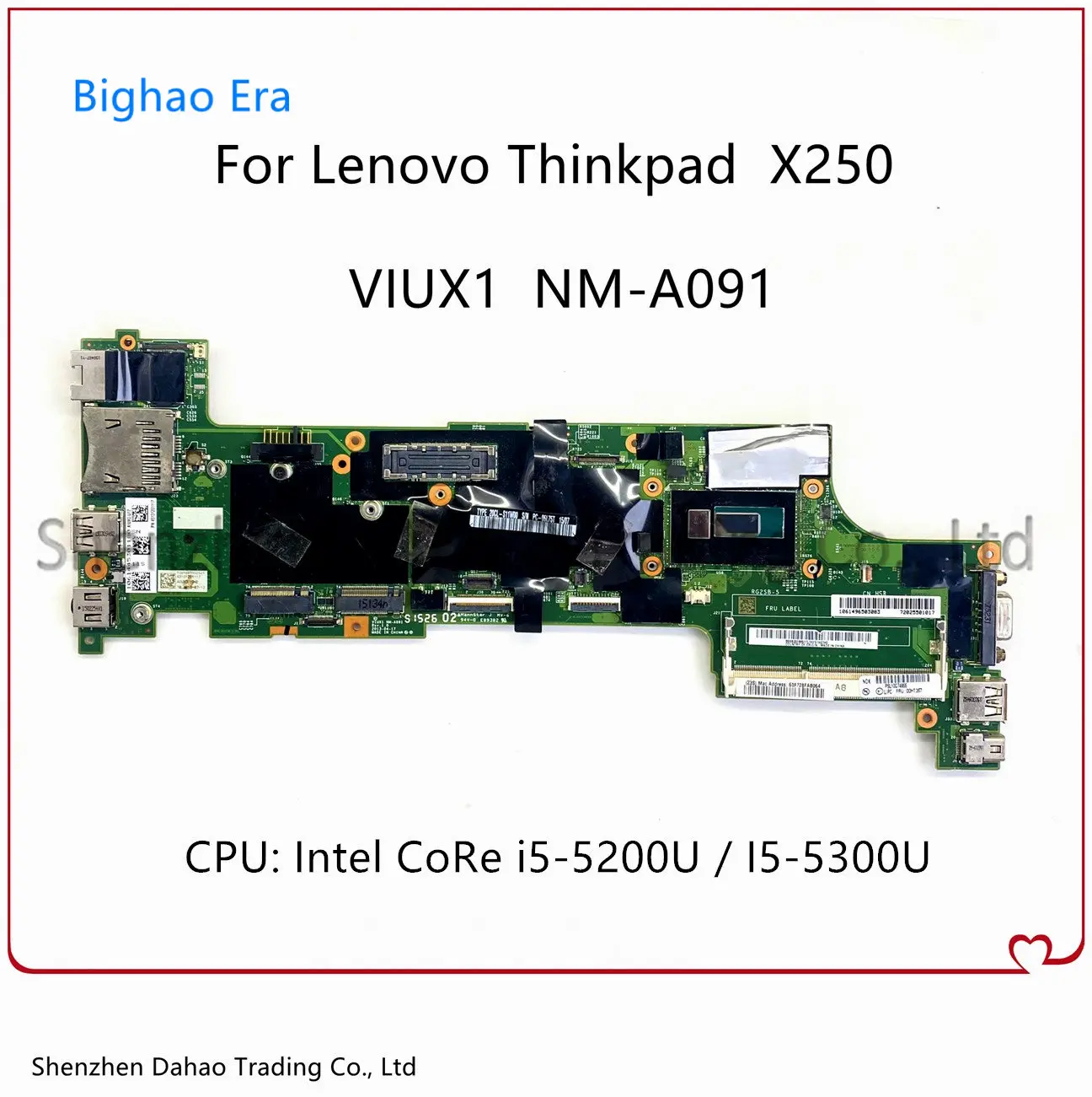 

FRU 00HT369 00HT373 00HT374 00HT385 For Lenovo Thinkpad X250 i5-5200U I5-5300U Laptop Motherboard NM-A091 Mainboard 100% Tested