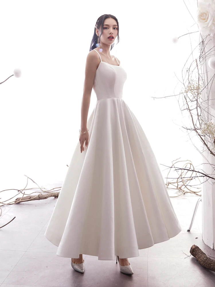 Simple A Line Wedding Dresses Satin Off The Shoulder Bridal Gowns | Свадьбы и торжества