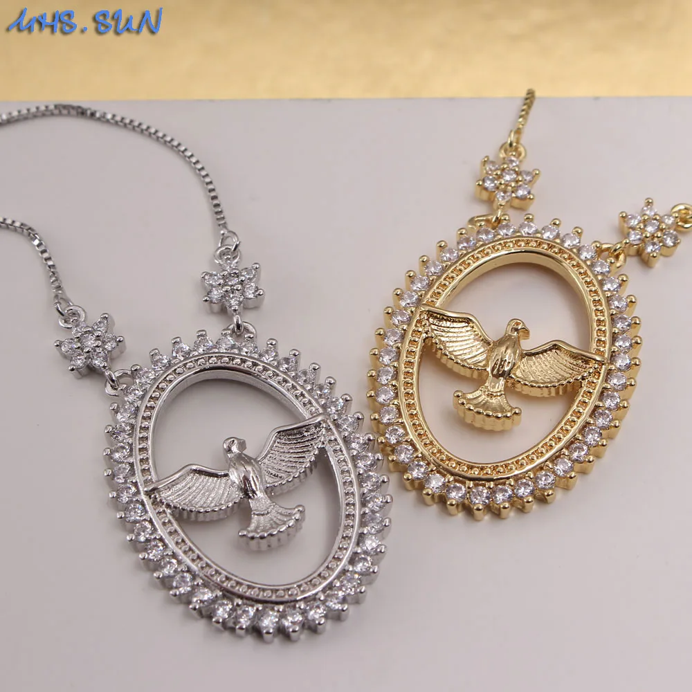 Модное ожерелье MHS.SUN с подвеской в виде орла чокер кубическим цирконием для