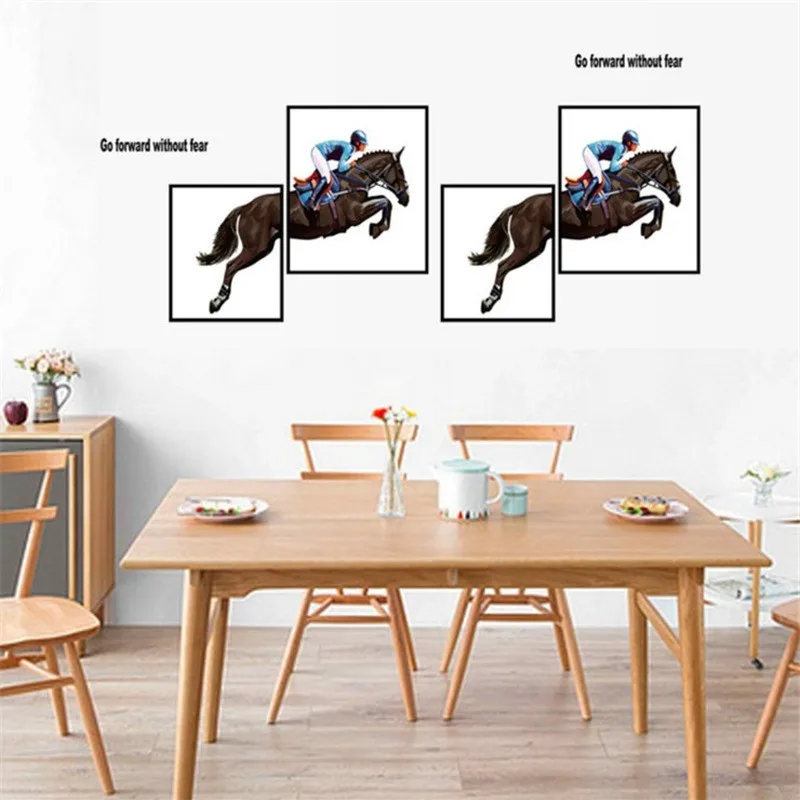 

Horse Racing Decorative Painting Wall Stickers Bedroom Decor Living Room Sofa TV Backdrop Decal Removable Room Decoration Mural