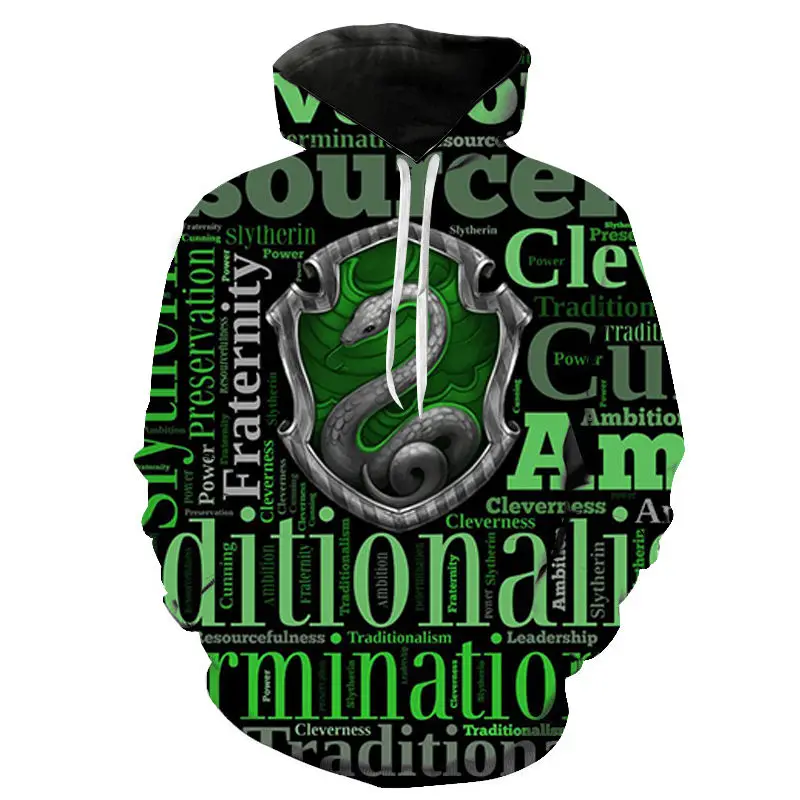 

Новинка 2021, модные толстовки Slytherin для мужчин и женщин, Детские свитшоты, пуловер с 3D принтом, уличная одежда, повседневные топы для мальчико...