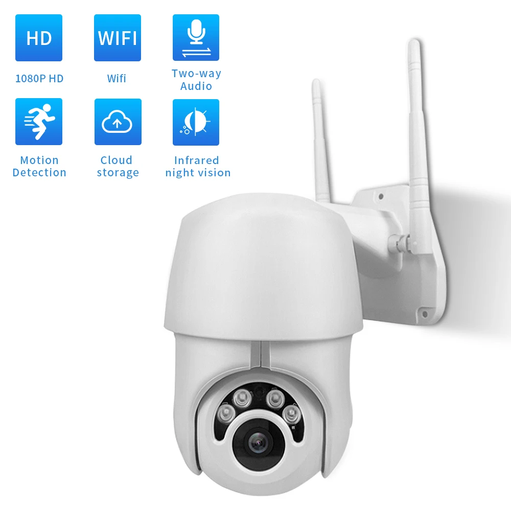 Купольная беспроводная камера видеонаблюдения 1080P Wi Fi PTZ P2P|Камеры