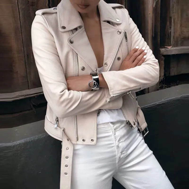 Высокая уличная Новая мода 2019 стильная куртка женская из искусственной кожи| |