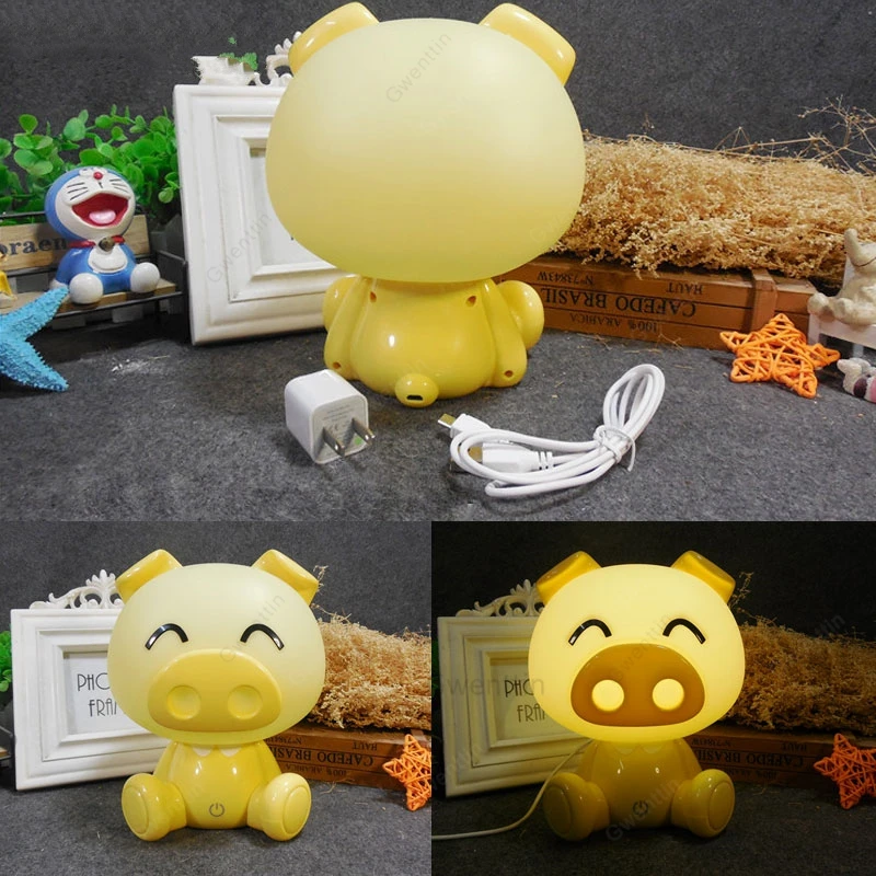 Настольная лампа в виде мультяшных животных ночник свиньи медведя кролика