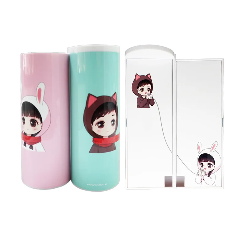 Женский с зеркальным калькулятором детский школьный пенал для хранения